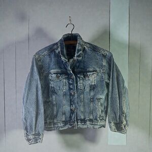 GAP acid wash trucker denim jacket size 12 XL